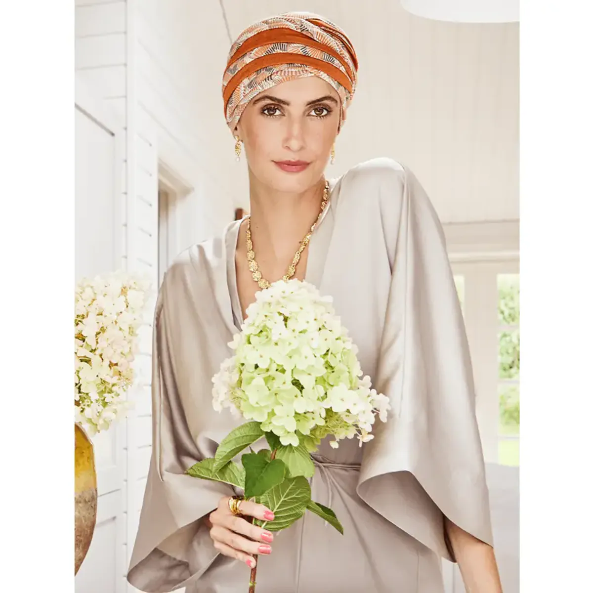 Hodeplagg HocShanti Turban w. Print 